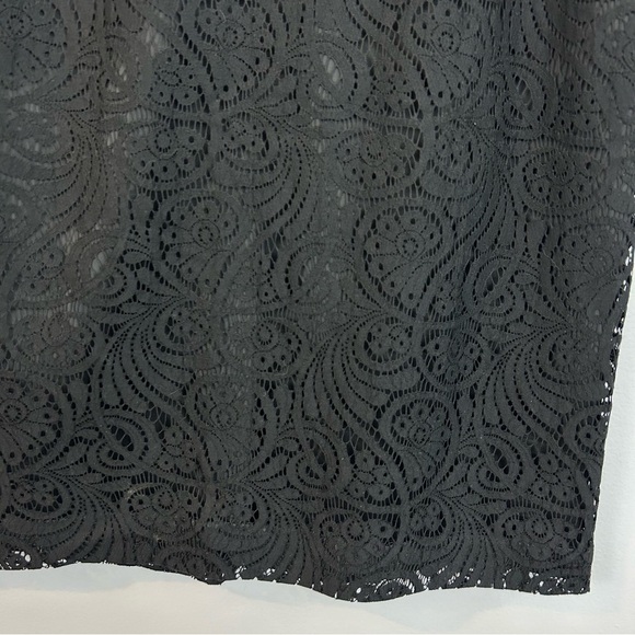 Trina Turk Black Lace Linen Blend Pencil Skirt Size 10 - Picture 7 of 8